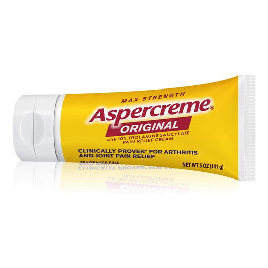 Topical Pain Relief Aspercreme? Max Strength 10% Strength Trolamine Salicylate Cream 5 oz.