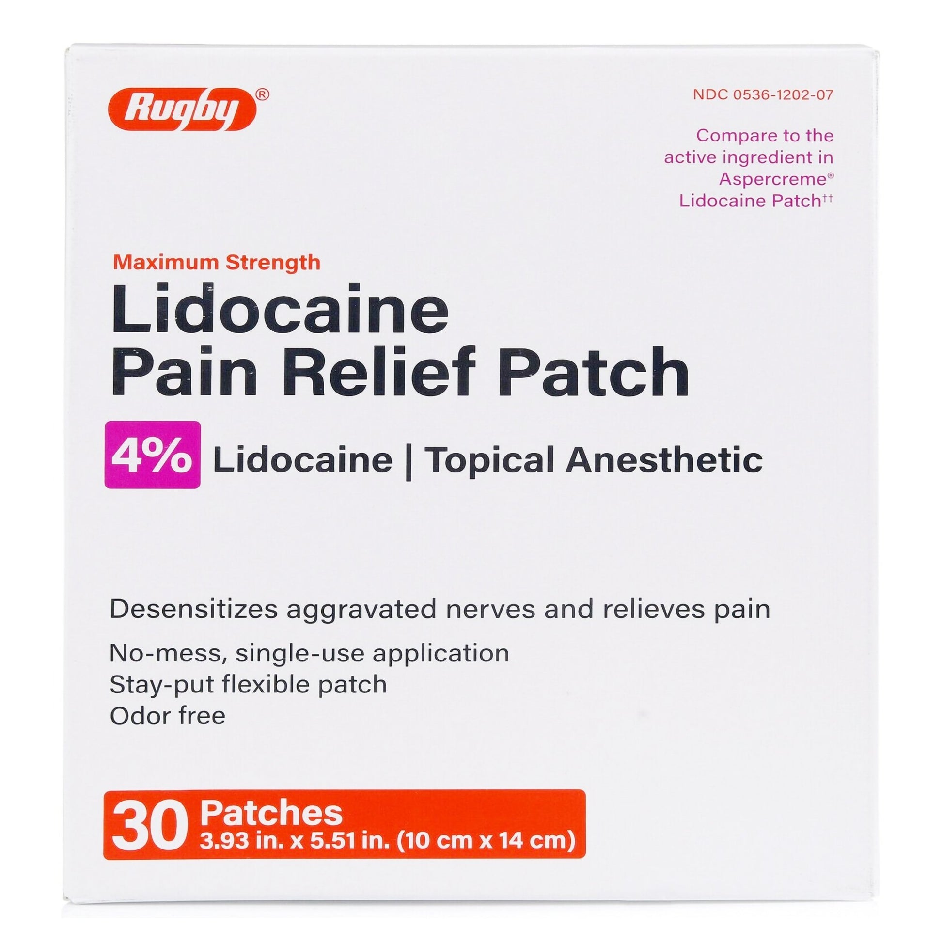 Topical Pain Relief 4% Strength Lidocaine Patch 30 per Box