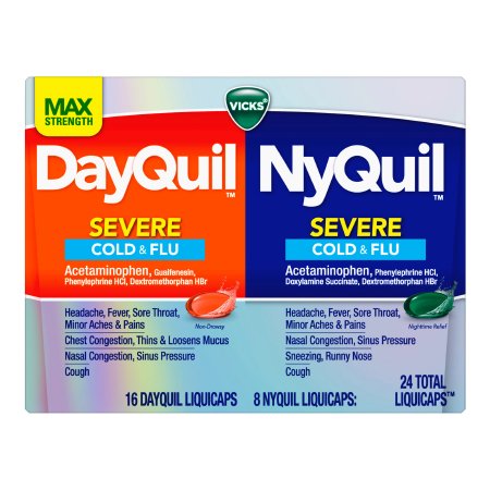 Cold and Flu Relief DAYQUIL/NYQUIL, LIQ CAP VICKS SEVERE COLD & FLU (24/CT)