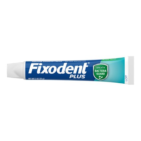 Denture Adhesive Fixodent? Plus Breath Bacteria Guard Cream 2 oz.