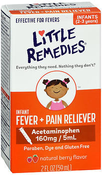 Little Remedies Infant Fever + Pain Reliever Natural Berry Flavor - 2 oz