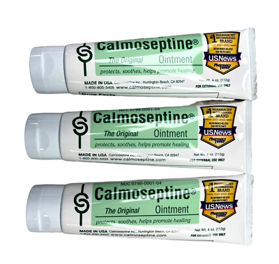 Calmoseptine Ointment Tube 4oz Skin Protectant FRESH PHARMACY Stock 3 Pack