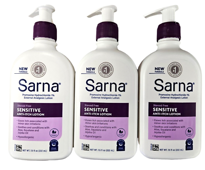 Sarna Sensitive Anti-Itch Lotion 7.5oz (3 pack)