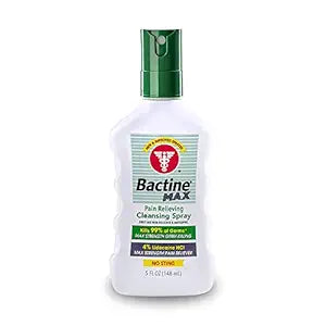 Bactine MAX First Aid Spray - Pain Relief Cleansing Spray with 4% Lidocaine - Numbing Lidocaine Spray Kills 99.9% of Germs - Pain + Itch Relief for Minor Cuts & Scrapes, Burns & Bug Bites - 5oz
