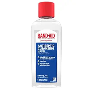 Band-Aid Brand Pain Relieving Antiseptic Cleansing Liquid, Lidocaine HCl, 6 fl. Oz
