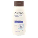 Aveeno Stress Relief Body Wash with Soothing Oat & Lavender Scent for Sensitive Skin, Moisturizing Shower Wash Gently Cleanses & Helps You Feel Calm & Relaxed, Sulfate-Free, 18 fl. Oz