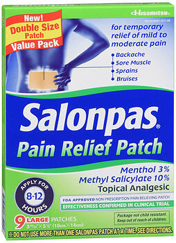 SALONPAS PAIN REL LRG PTC 9