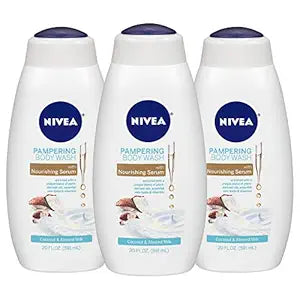 NIVEA Coconut and Almond Milk Body Wash with Nourishing Serum,  20 Fl Oz Bottle