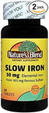 Nature's Blend Slow Iron 50mg, 60 Tablets Per Bottle