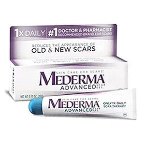 Mederma Advanced Scar Gel - 1x Daily: Use less, save more - Reduces the Appearance of Old & New Scars - #1 Doctor & Pharmacist Recommended Brand for Scars - 0.7 ounce, 0.7 Ounce
