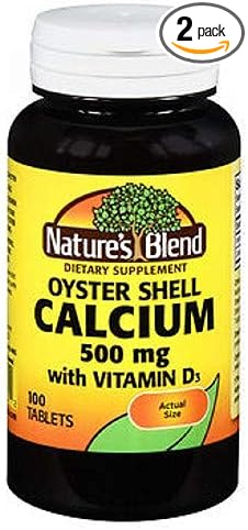 Nature's Blend Oyster Shell Calcium 500 mg + D - 100 Tablets