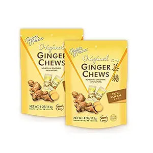 Prince of Peace Original Ginger Chews, 4 oz. ·Candied Ginger ·Natural Candy   