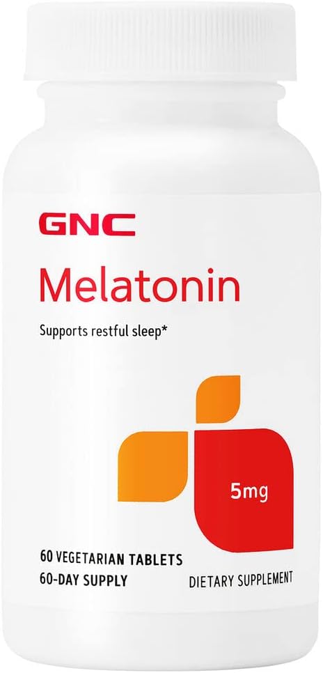 GNC Melatonin 5mg, 60 Tablets, Supports Restful Sleep