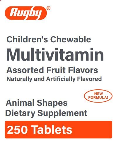 370923 Animal Shapes Children's Chewable Vitamin Tablet, Compare To Flintstones (250 Count)