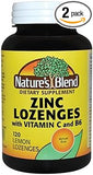 Nature's Blend Zinc Lozenges + Vitamin C & B6,120 Lemon Lozenges