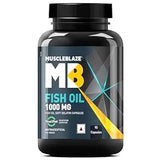 MuscleBlaze Omega 3 Fish Oil, 90 Capsules | Trustified Certified for Accuracy & Purity, 1000mg Omega 3 with 180mg EPA & 120mg DHA