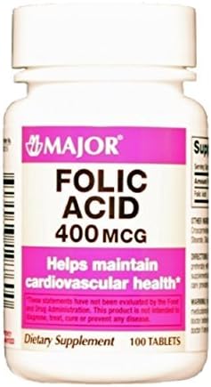 FOLIC ACID TB 400MCG MMP 100@ by Major