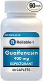 Guaifenesin 400 mg Caplets Cough and Mucus Relief | Expectorant for Chest Congestion | 60 Caplets