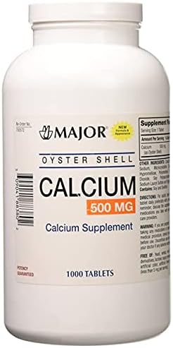 Oyster Shell Calcium Tablets, 500mg, 1000ct