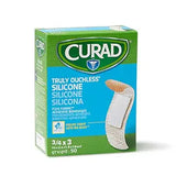 CURAD Truly Ouchless Silicone Adhesive Bandages, Fabric Bandages, For Delicate Sensitive Skin, 3/4X3 (50 Count)
