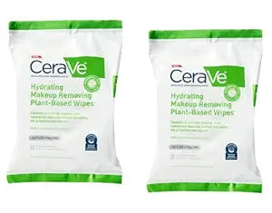 CeraVe Hydrating Makeup Removing Plant-Based Wipes 25 Count -  