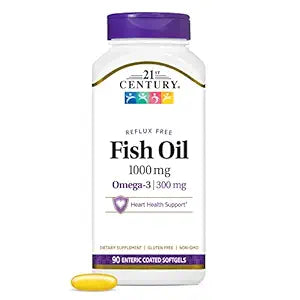 Fish Oil 1000 mg 90 Enteric Coated Softgels, 21st Century