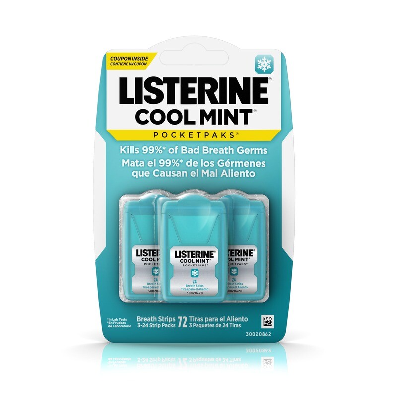 Listerine Pocketpaks Clean Mint 72ct 