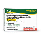 Cetirizine Hydrochloride and Pseudoephedrine Hydrochloride Extended Release 5mg/120mg Tablets, 24 Ea