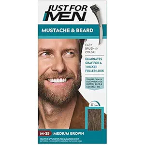 JUST FOR MEN Color Gel Mustache & Beard M-35 Medium Brown 1 ea