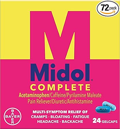 Midol Complete Menstrual Pain Relief Gelcaps with Acetaminophen for Menstrual Symptom Relief - 24 Count
