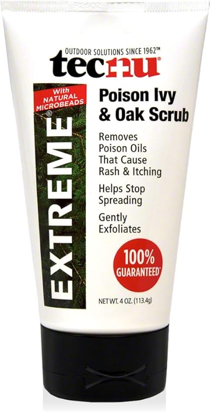 Tecnu Extreme Poison Ivy & Oak Scrub, 4 Oz, Removes Poisonous Plant Oils That Cause Rash and Itching, Poison Ivy and Poison Oak Urushiol Oil Remover for Itchy Skin Relief, Cleanses & Calms
