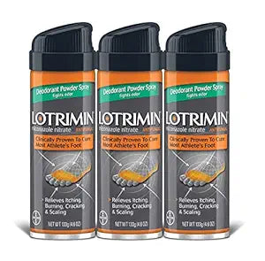 Lotrimin Athlete's Foot Deodorant Antifungal Powder Spray, Miconazole Nitrate 2%, Clinically Proven Effective Antifungal Treatment of Most AF, Jock Itch & Ringworm, 4.6 Ounce 
