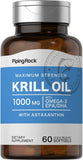 Piping Rock Krill Oil 1000 mg Softgels | 60 Count | with Omega 3, EPA, DHA | Non-GMO, Gluten Free