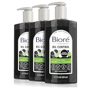 Bior·Charcoal Face Wash with Deep Pore Cleansing, for Dirt and Makeup Removal From Oily Skin, 6.77 Ounce