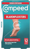 Compeed Medium Size Blister Plasters, 12 Hydrocolloid Plasters, Foot Treatment, Heal Fast, 100% Plastic Free Carton   ,12 count (   1)
