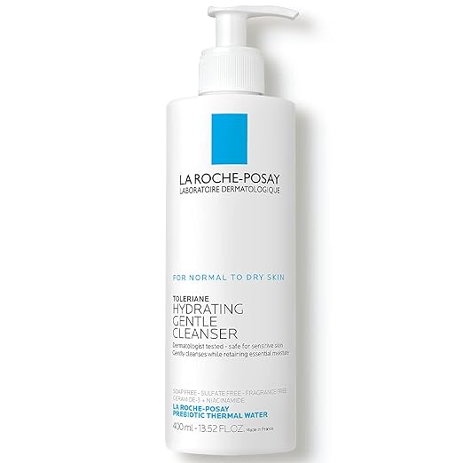 La Roche-Posay Toleriane Hydrating Gentle Face Cleanser | Hydrating Facial Cleanser With Niacinamide + Ceramides | Daily Face Wash For Dry Skin To Normal Skin | Sensitive Skin Tested | Fragrance Free