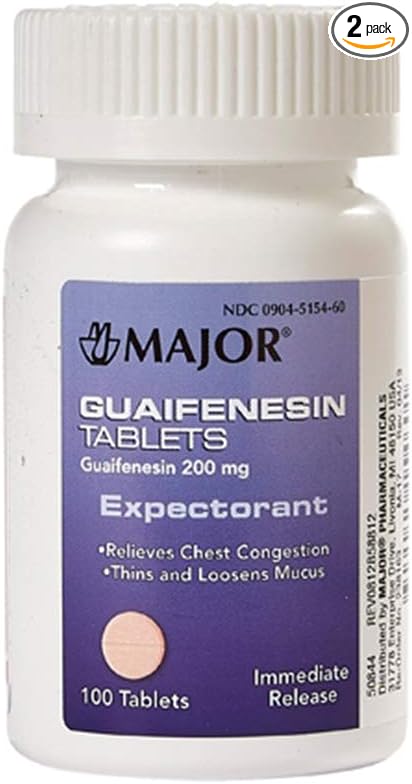 GUAIFENESIN TAB 200MG 100TB Major PHARMACEUTICALS