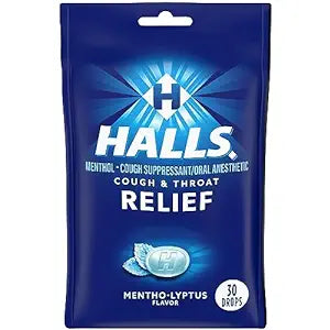 HALLS Relief Mentho-Lyptus Cough Drops, 30 Drops