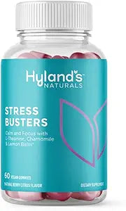 Hyland's Stress Busters Gummies, Calm and Focus with L-Theanine, Chamomile and Lemon Balm, 60 Vegan Gummies (30 Days)