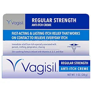 Vagisil Regular Strength Anti-Itch Feminine Cream for Women, Gynecologist Tested, Hypoallergenic, Fast-acting and Long-lasting Itch Relief, Vaginal Moisturizer Soothes and Cools, 1 oz (   1)
