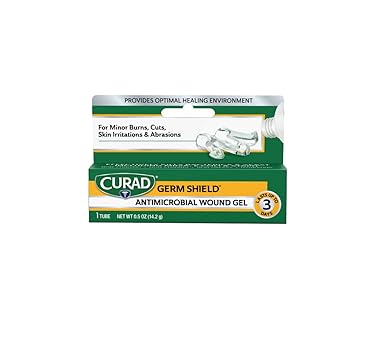 Curad Germ Shield Antimicrobial Wound Gel 0.5 Ounces , for Topical Cuts, Wounds, Diabetic Sores, MRSA, Bacteria, Fungus, Yeast
