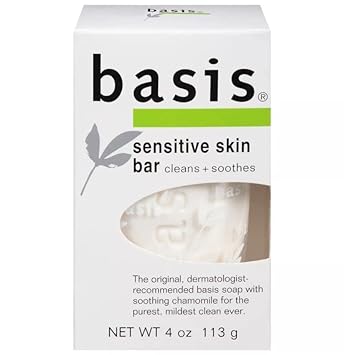 Basis Sensitive Skin Cleansing Bar, 4 oz (Quantity of 6)