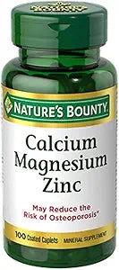 Nature's Bounty Calcium Magnesium Zinc, 100 Capsules