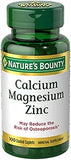 Nature's Bounty Calcium Magnesium Zinc, 100 Capsules