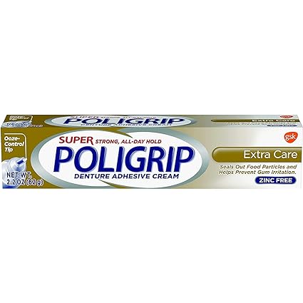 Super Poligrip Denture Adhesive Cream Extra Care 2.20 oz 