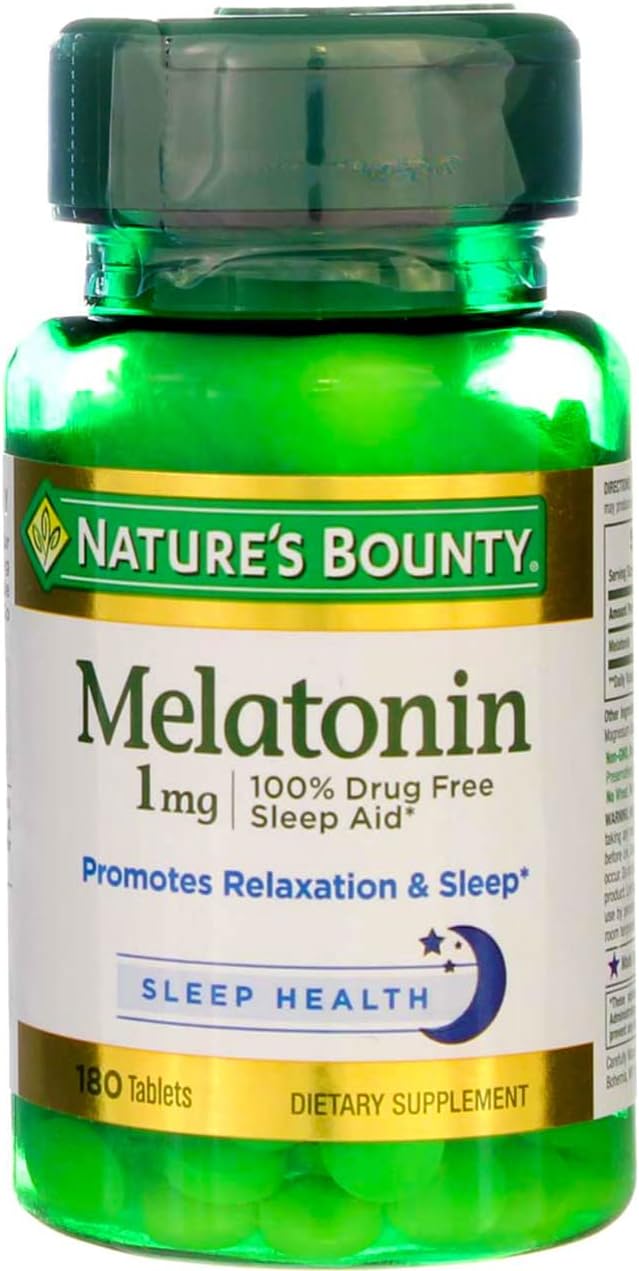 Nature's Bounty Melatonin 1 mg Tablets, 180 Count