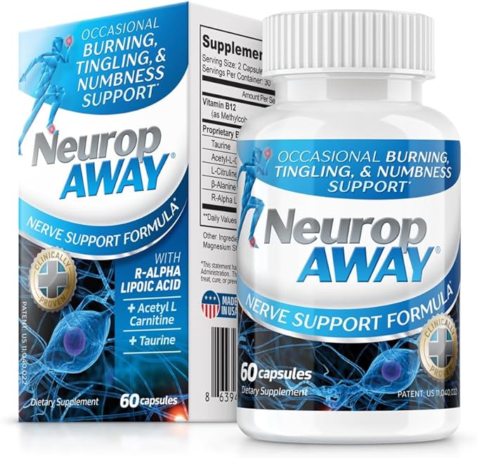 NeuropAWAY Nerve Support Formula 60 Daily Capsules.