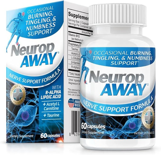 NeuropAWAY Nerve Support Formula 60 Daily Capsules.