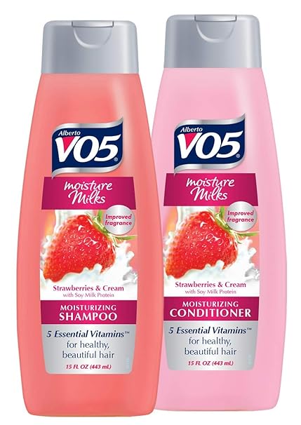 Alberto V05 Moisture Milks Strawberries & Cream Moisturizing Shampoo & Conditioner Set (12.5 fl.oz) by High Ridge Brands Co