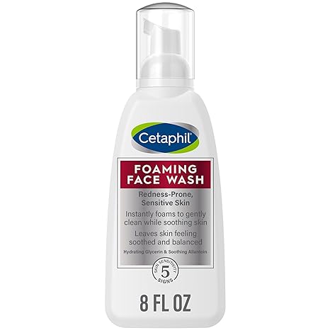 CETAPHIL Redness Relieving Foaming Face Wash For Sensitive Skin , 8 Fl Oz , Gently Cleanses & Calms Sensitive Skin Without Over Drying,  